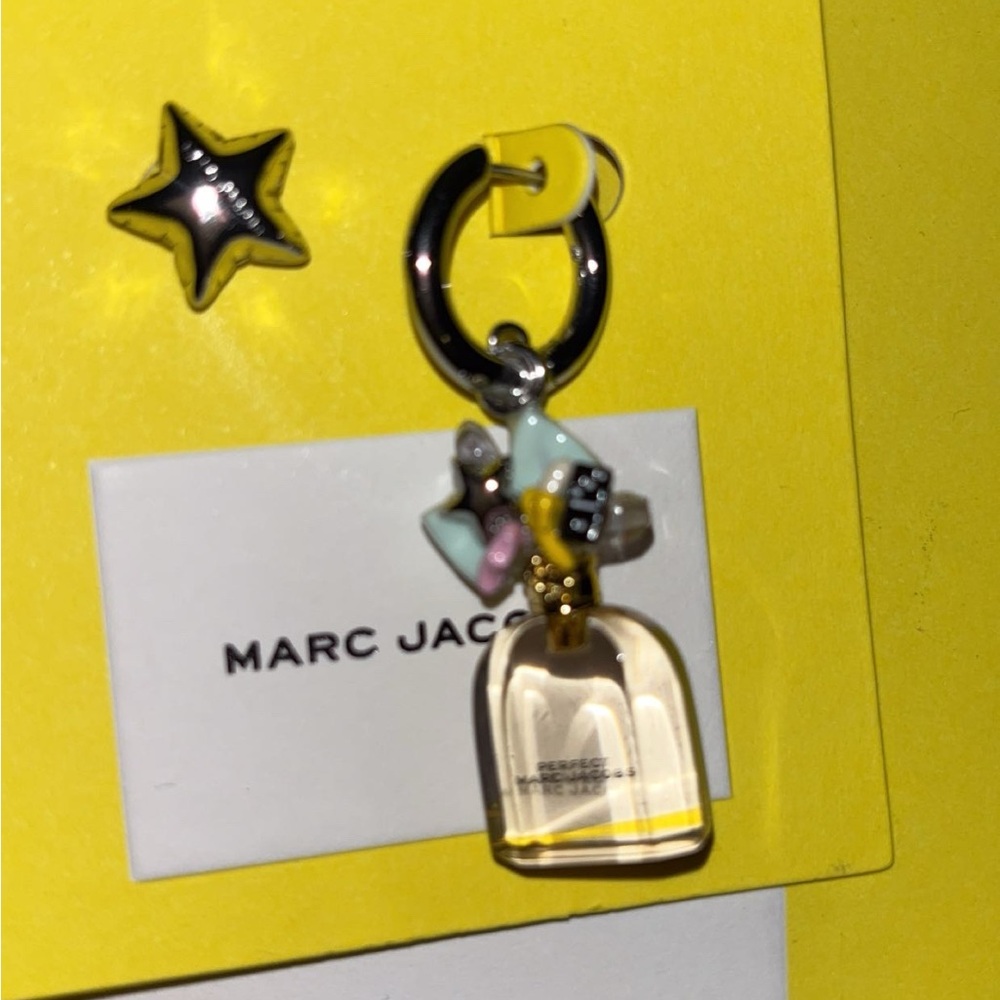 Marc Jacobs Yellow and Silver Charm Earrings